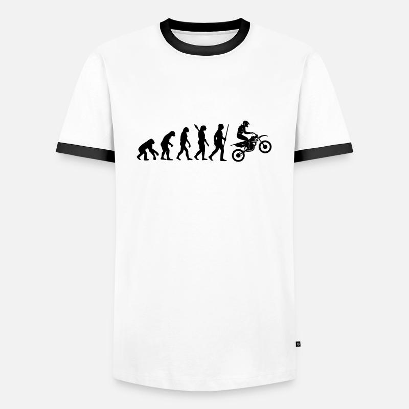 MOTORCYCLE EVOLUTION - Men's Ringer Shirt - white/black