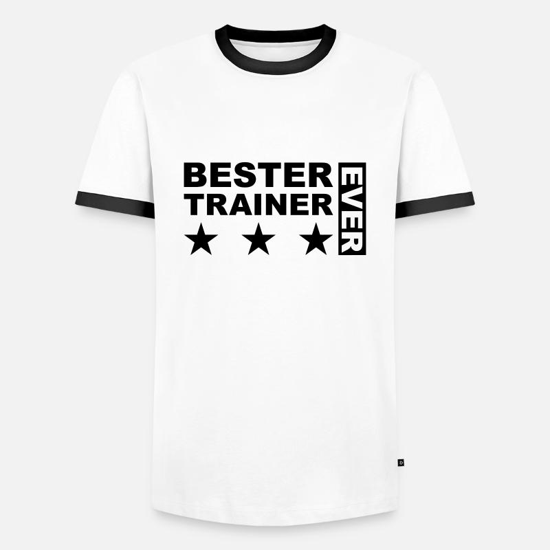 Bester Trainer - Männer Kontrast-T-Shirt - Weiß/Schwarz