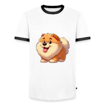 Chowchow 2 - Männer Kontrast-T-Shirt - Weiß/Schwarz - Vorne - AI Model Female 172 light (172cm) & AI Model Male 178 dark (178cm)