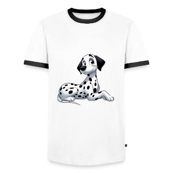 Dalmatian - Men's Ringer Shirt - white/black - Front - AI Model Female 172 light (172cm) & AI Model Male 178 dark (178cm)