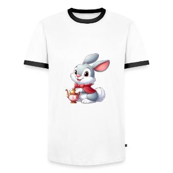 lapin 12 - T-shirt contrasté Homme - blanc/noir - Devant - AI Model Female 172 light (172cm) & AI Model Male 178 dark (178cm)