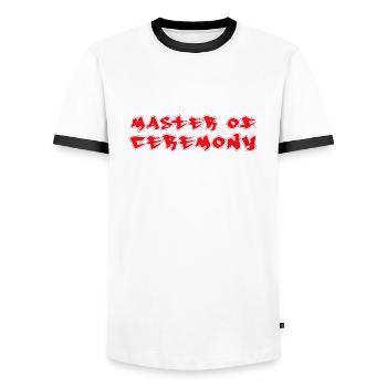maître de cérémonie - T-shirt contrasté Homme - blanc/noir - Devant - AI Model Female 172 light (172cm) & AI Model Male 178 dark (178cm)