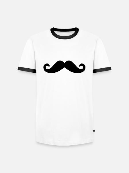 Handlebar mustache - Men's Ringer Shirt - white/black