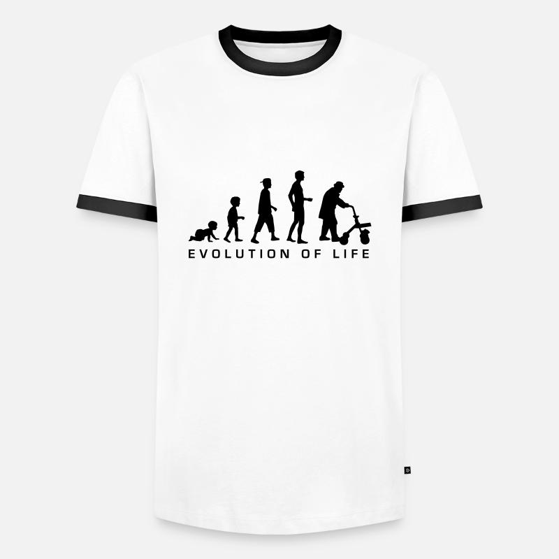 evolution_life_man_b - Männer Kontrast-T-Shirt - Weiß/Schwarz