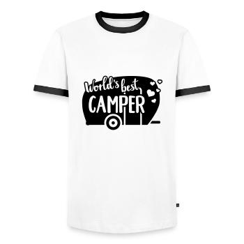 Caravane - T-shirt contrasté Homme - blanc/noir - Devant - AI Model Female 172 light (172cm) & AI Model Male 178 dark (178cm)