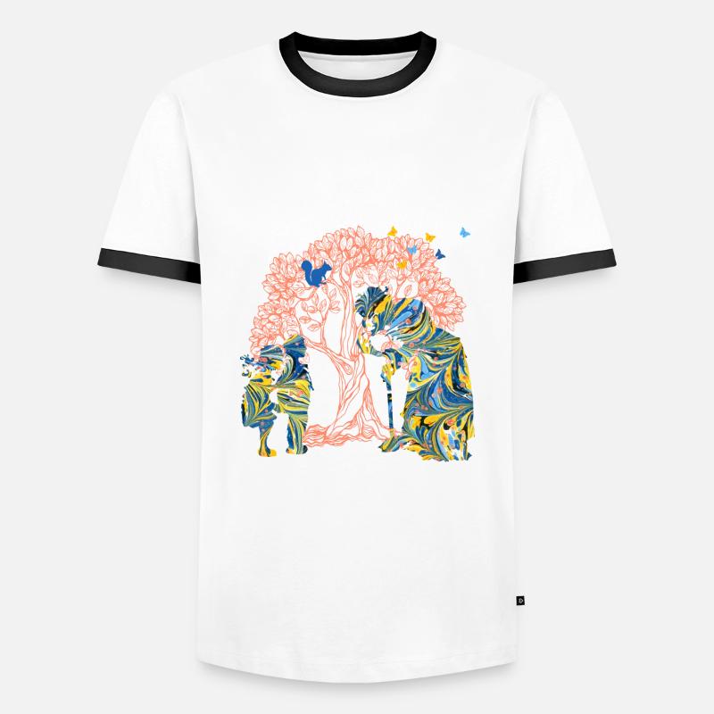 hansel et gretel e274 - T-shirt contrasté Homme - blanc/noir