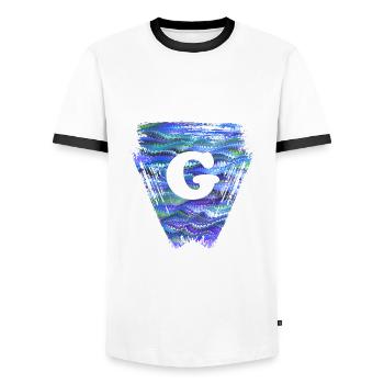 Dreieck E 103 g - T-shirt contrasté Homme - blanc/noir - Devant - AI Model Female 172 light (172cm) & AI Model Male 178 dark (178cm)