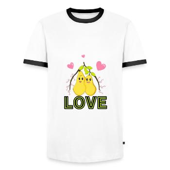 Süße gelbe Birnen - Männer Kontrast-T-Shirt - Weiß/Schwarz - Vorne - AI Model Female 172 light (172cm) & AI Model Male 178 dark (178cm)
