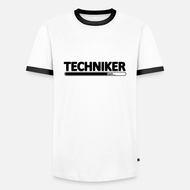 Techniker // Technikerin // Wird Techniker // lädt - Männer Kontrast-T-Shirt - Weiß/Schwarz