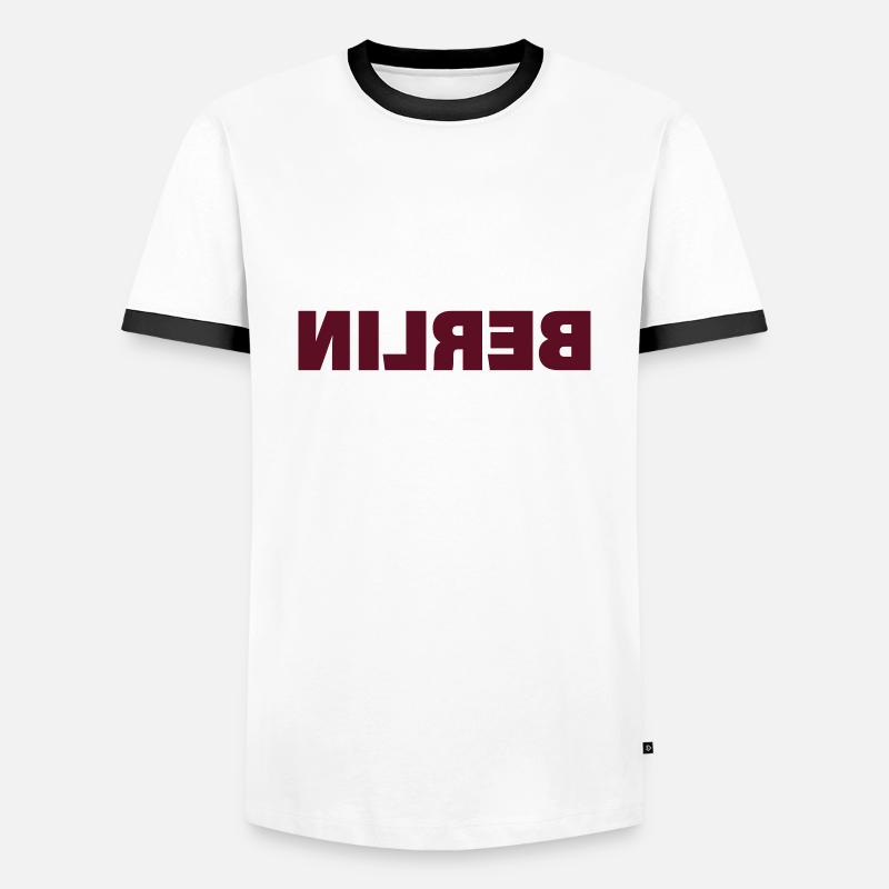 BERLIN - Männer Kontrast-T-Shirt - Weiß/Schwarz