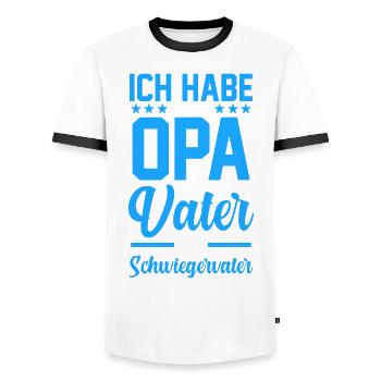 Schwiegervater Opa Vater Papa - Männer Kontrast-T-Shirt - Weiß/Schwarz - Vorne - AI Model Female 172 light (172cm) & AI Model Male 178 dark (178cm)