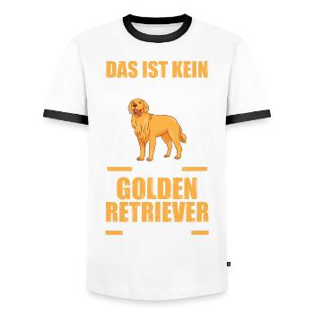 Hund Golden Retriever - Männer Kontrast-T-Shirt - Weiß/Schwarz - Vorne - AI Model Female 172 light (172cm) & AI Model Male 178 dark (178cm)