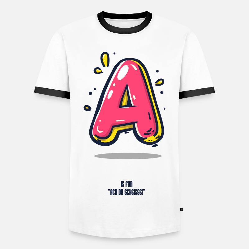 A is for .... - Männer Kontrast-T-Shirt - Weiß/Schwarz