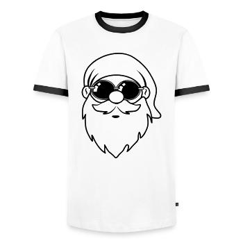 Lunettes de soleil drôles drôles nain - T-shirt contrasté Homme - blanc/noir - Devant - AI Model Female 172 light (172cm) & AI Model Male 178 dark (178cm)