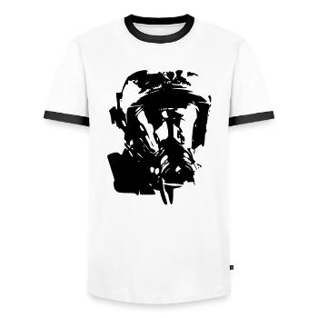 Feuerwehrhelm ari - Männer Kontrast-T-Shirt - Weiß/Schwarz - Vorne - AI Model Female 172 light (172cm) & AI Model Male 178 dark (178cm)