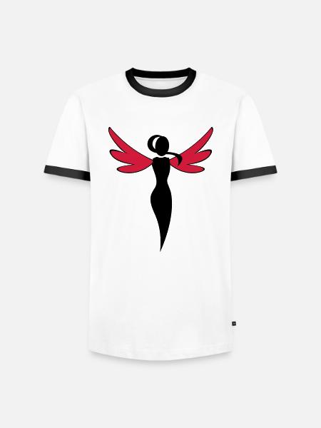 flying - Men's Ringer Shirt - white/black