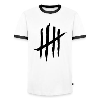 kratzer - Männer Kontrast-T-Shirt - Weiß/Schwarz - Vorne - AI Model Female 172 light (172cm) & AI Model Male 178 dark (178cm)