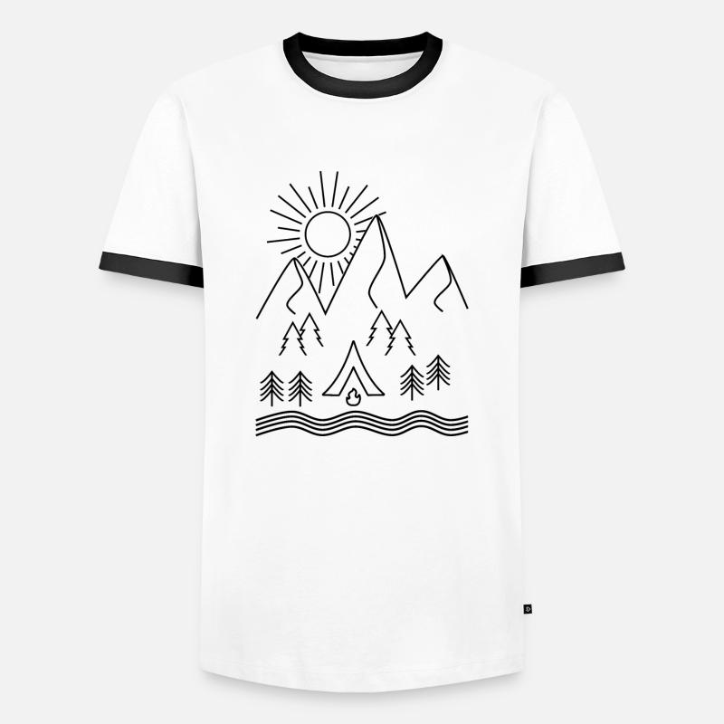 Camping - Men's Ringer Shirt - white/black
