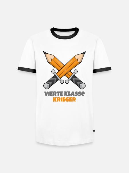 Vierte Klasse Grundschule Krieger Geschenk - Männer Kontrast-T-Shirt - Weiß/Schwarz