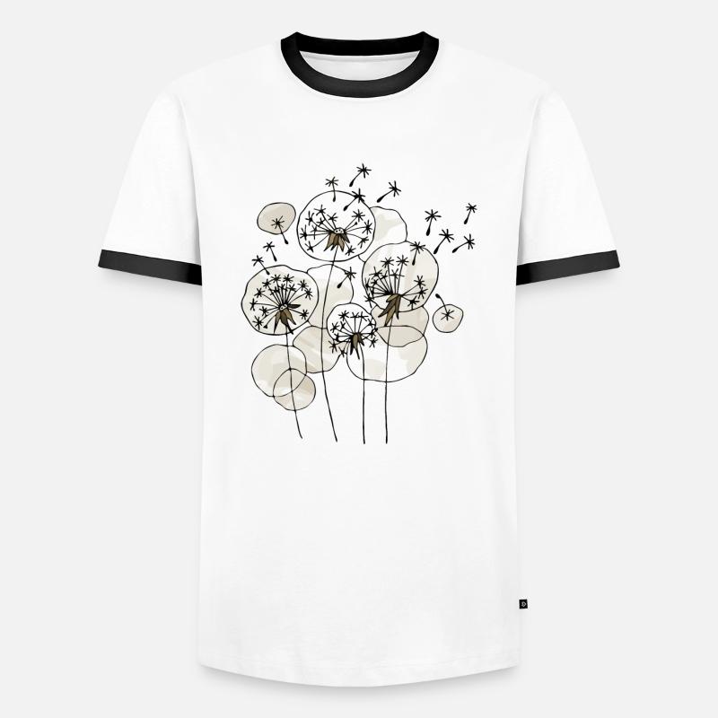 Löwenzahn - Männer Kontrast-T-Shirt - Weiß/Schwarz