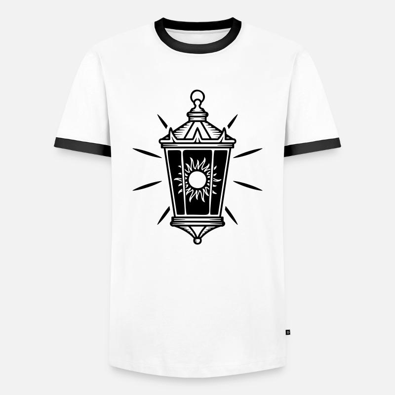 Sun Lantern - Men's Ringer Shirt - white/black