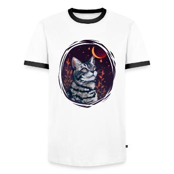 Shadowsight Schattenhelle Warriors Cats Katze Grau - Männer Kontrast-T-Shirt - Weiß/Schwarz - Vorne - AI Model Female 172 light (172cm) & AI Model Male 178 dark (178cm)