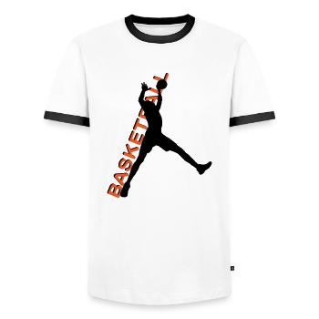 Sport. - Männer Kontrast-T-Shirt - Weiß/Schwarz - Vorne - AI Model Female 172 light (172cm) & AI Model Male 178 dark (178cm)
