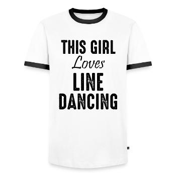 Dancing Dance Music - Men's Ringer Shirt - white/black - Front - AI Model Female 172 light (172cm) & AI Model Male 178 dark (178cm)