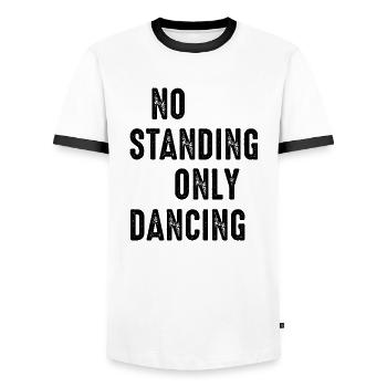 Dancing Dance Music - Männer Kontrast-T-Shirt - Weiß/Schwarz - Vorne - AI Model Female 172 light (172cm) & AI Model Male 178 dark (178cm)