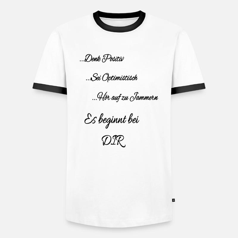 Es beginnt bei DIR - Männer Kontrast-T-Shirt - Weiß/Schwarz
