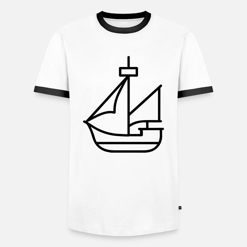 Pirate ship - Men's Ringer Shirt - white/black
