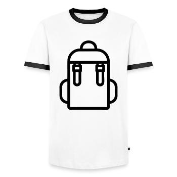 Backpack - Men's Ringer Shirt - white/black - Front - AI Model Female 172 light (172cm) & AI Model Male 178 dark (178cm)