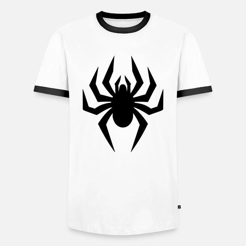 Spinne - Männer Kontrast-T-Shirt - Weiß/Schwarz