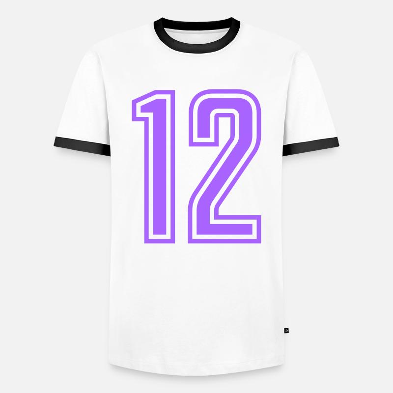 12 - Men's Ringer Shirt - white/black