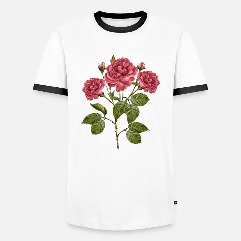 Blumen - Männer Kontrast-T-Shirt - Weiß/Schwarz