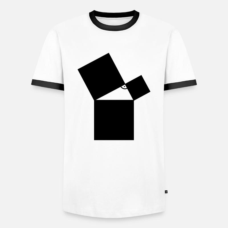 math - Men's Ringer Shirt - white/black