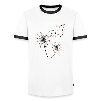 Vin pissenlit pissenlit cadeau amateur de vin - T-shirt contrasté Homme - blanc/noir - Devant - AI Model Female 172 light (172cm) & AI Model Male 178 dark (178cm)