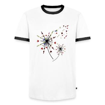 Wein Pusteblume Löwenzahn Weinliebhaber Geschenk - Männer Kontrast-T-Shirt - Weiß/Schwarz - Vorne - AI Model Female 172 light (172cm) & AI Model Male 178 dark (178cm)
