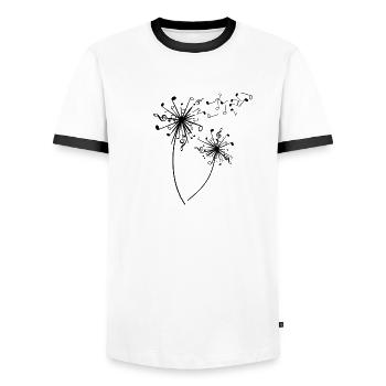 Notes music dandelion dandelion nature gift - Men's Ringer Shirt - white/black - Front - AI Model Female 172 light (172cm) & AI Model Male 178 dark (178cm)