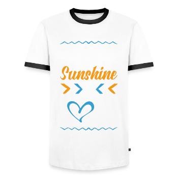 Malle Love - T-shirt contrasté Homme - blanc/noir - Devant - AI Model Female 172 light (172cm) & AI Model Male 178 dark (178cm)