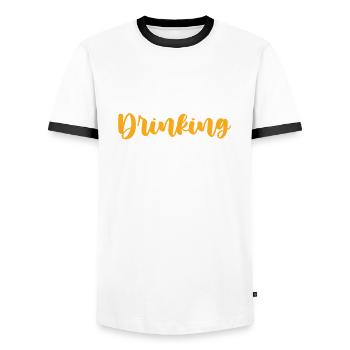 Majorque Équipe de Consommation - T-shirt contrasté Homme - blanc/noir - Devant - AI Model Female 172 light (172cm) & AI Model Male 178 dark (178cm)