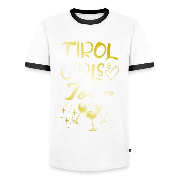 Tirol Girls Tour Gold - T-shirt contrasté Homme - blanc/noir - Devant - AI Model Female 172 light (172cm) & AI Model Male 178 dark (178cm)