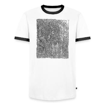maya tafel black - Men's Ringer Shirt - white/black - Front - AI Model Female 172 light (172cm) & AI Model Male 178 dark (178cm)