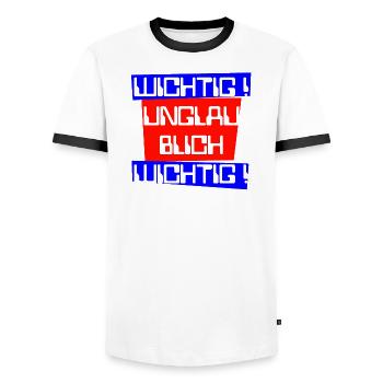 wichtig unglaublich wichtig dunkel - Männer Kontrast-T-Shirt - Weiß/Schwarz - Vorne - AI Model Female 172 light (172cm) & AI Model Male 178 dark (178cm)