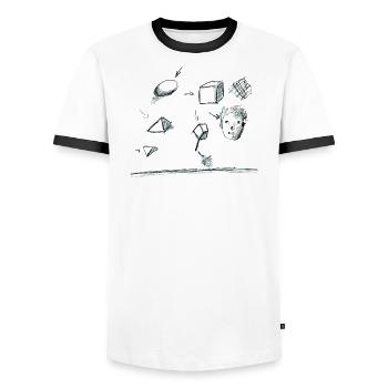 sketchbookpage 2 for white - Men's Ringer Shirt - white/black - Front - AI Model Female 172 light (172cm) & AI Model Male 178 dark (178cm)