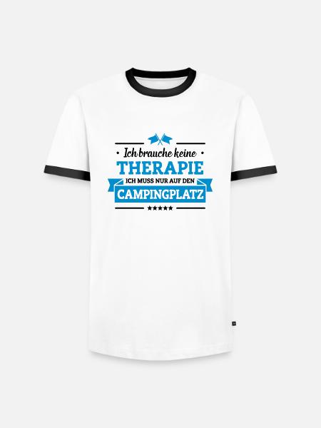 Nur auf den Campingplatz - Männer Kontrast-T-Shirt - Weiß/Schwarz