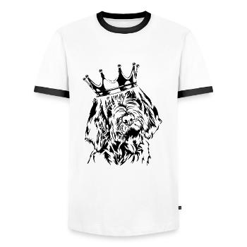SPINONE ITALIANO Crown Dog Chiens Wilsigns - T-shirt contrasté Homme - blanc/noir - Devant - AI Model Female 172 light (172cm) & AI Model Male 178 dark (178cm)