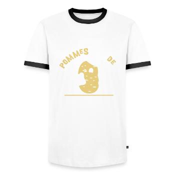 Pommes de cuisine - Männer Kontrast-T-Shirt - Weiß/Schwarz - Vorne - AI Model Female 172 light (172cm) & AI Model Male 178 dark (178cm)
