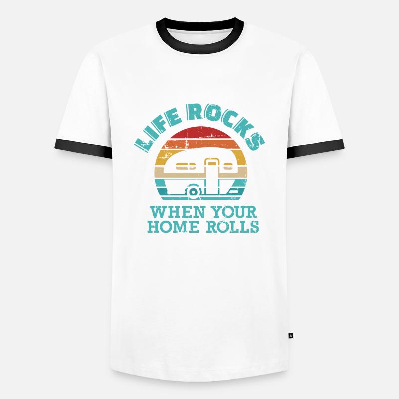 Caravan - Men's Ringer Shirt - white/black