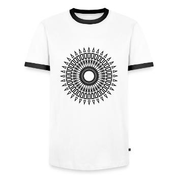 Sonne dispose de son propre choix de couleur - T-shirt contrasté Homme - blanc/noir - Devant - AI Model Female 172 light (172cm) & AI Model Male 178 dark (178cm)